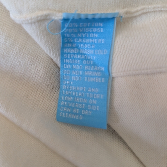 J. McLaughlin Womens OS White Poncho Sweater Coastal Beach Cottagecore Bohemian - Picture 7 of 7